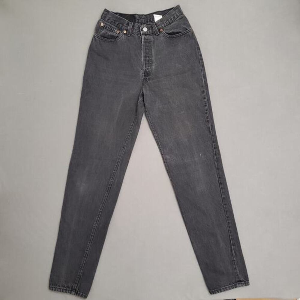 LEVIS 614 Junior's Black Wash High‎ Waist Tapered Jeans Vintage 1998 Supermodel